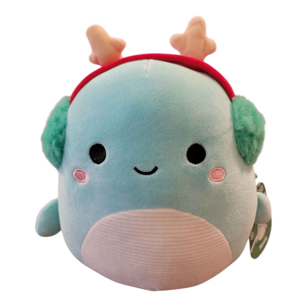 Squishmallows Blue‎ and Green Stuffed Animal with Antlers